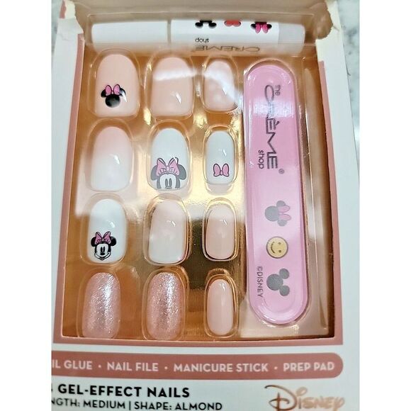 The Creme Shop Disney Minnie Mouse 24 Gel Effect Press On Nails Set Medium New - Picture 5 of 5